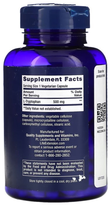 L-Tryptophan 500mg - 90 vcaps