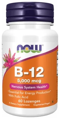 B-12 5000mcg + Folic - 60 lozenges