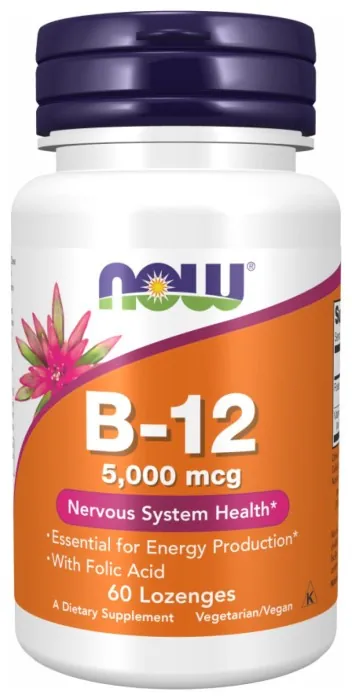 B-12 5000mcg + Folic - 60 lozenges
