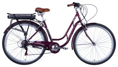 Велосипед уцененный с электроприводом 28" ST Dorozhnik eRETRO Vbr FR рама-19" 36B 13А*ч 500Вт малиновый 2026