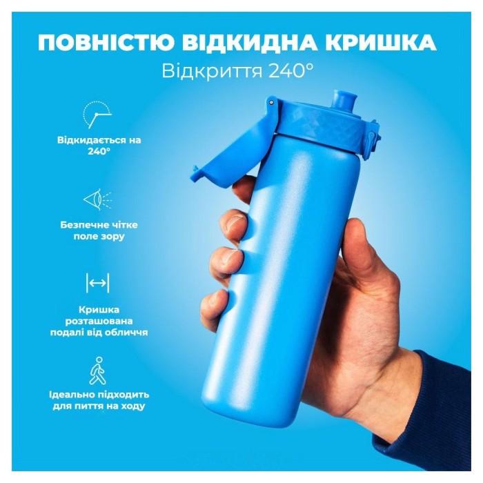 Бульба для води металева вакуумна ION8 500 мл. Vacuum Insulated, Blue