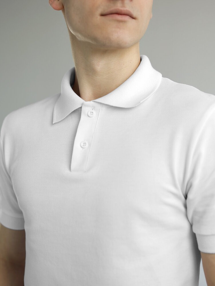 Белое базовое мужское поло веса/лето Pobedov Royal