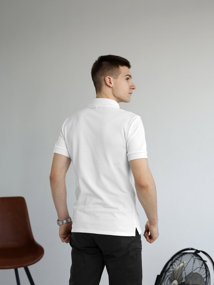 Белое базовое мужское поло веса/лето Pobedov Royal