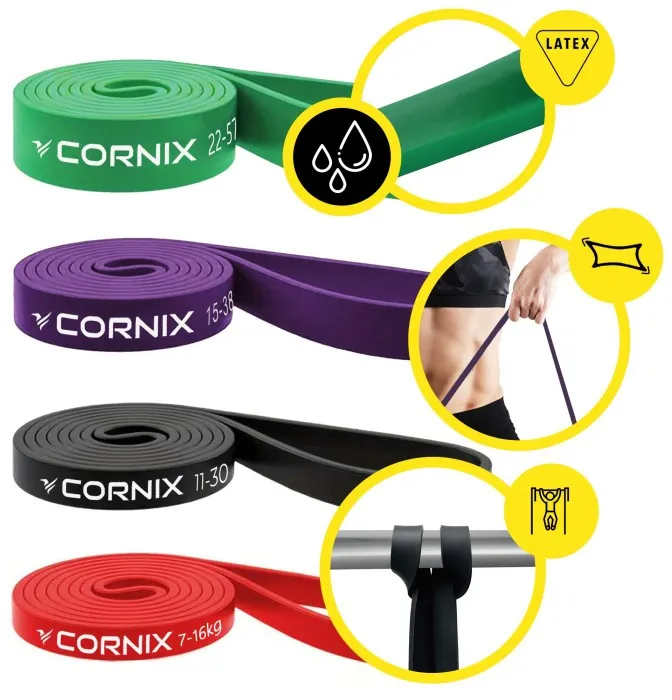 Еспандер-петля Cornix Power Band 7-57 кг (резина для фітнесу та спорту) набір 4 шт XR-0088