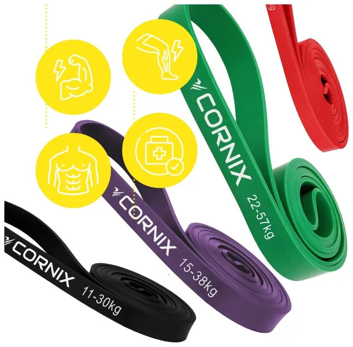Еспандер-петля Cornix Power Band 7-57 кг (резина для фітнесу та спорту) набір 4 шт XR-0088