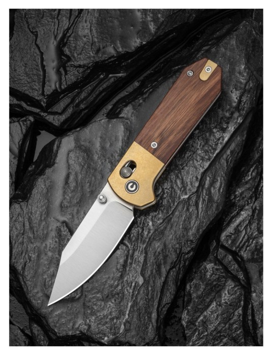 Ніж складаний кишеньковий Civivi Yonder Clip Point (7.3 см) 14C28N / Wood and Brass натуральний