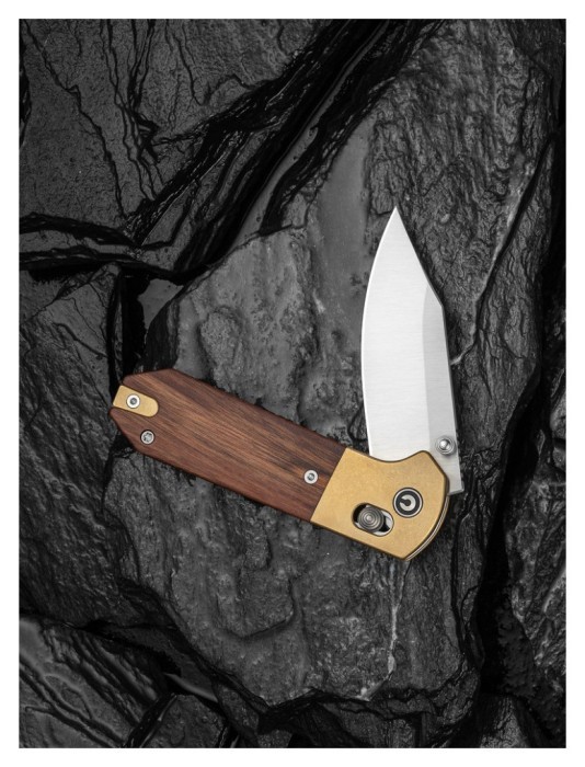 Ніж складаний кишеньковий Civivi Yonder Clip Point (7.3 см) 14C28N / Wood and Brass натуральний