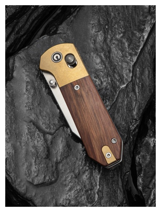 Ніж складаний кишеньковий Civivi Yonder Clip Point (7.3 см) 14C28N / Wood and Brass натуральний