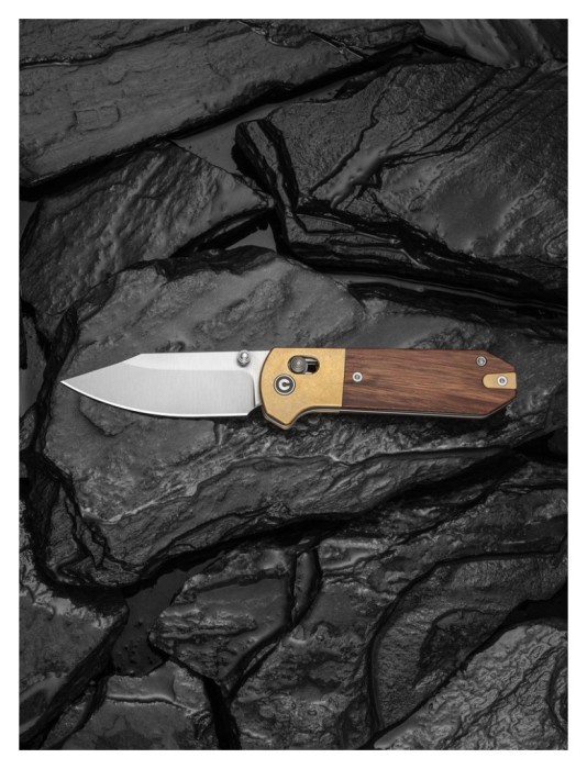 Ніж складаний кишеньковий Civivi Yonder Clip Point (7.3 см) 14C28N / Wood and Brass натуральний