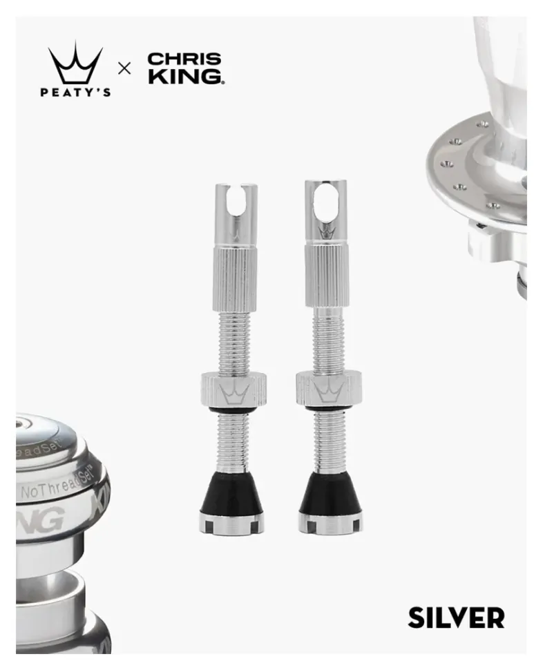 Ніпелі Peaty's x Chris King Tubeless Valves, 42mm, Silver (SPT_PTV2-42-SIL-12)