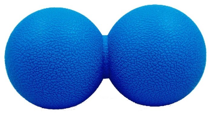 Масажний м'ячик EasyFit TPR подвійний 12х6 см синій