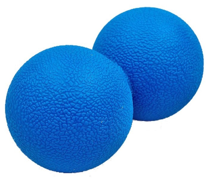 Масажний м'ячик EasyFit TPR подвійний 12х6 см синій