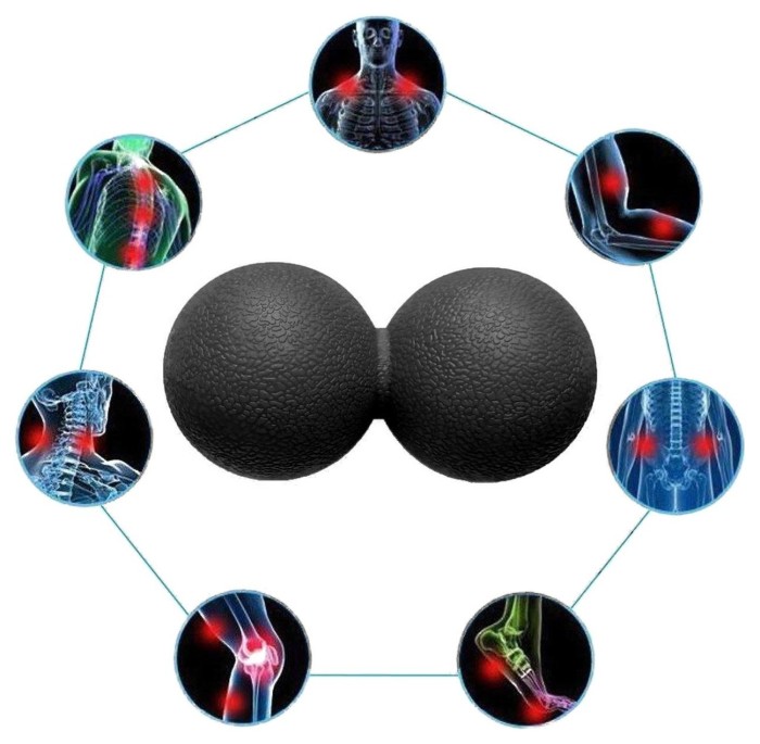 Масажний м'ячик EasyFit TPR подвійний 12х6 см синій