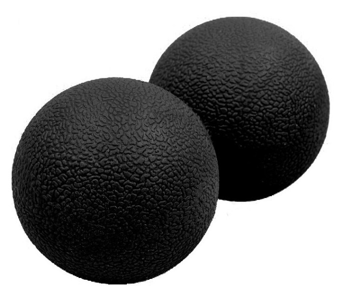 Масажний м'ячик EasyFit TPR подвійний 12х6 см синій, укр, укр