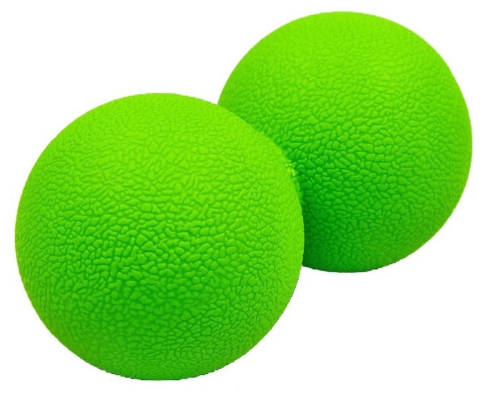 Масажний м'ячик EasyFit TPR подвійний 12х6 см синій, укр, укр