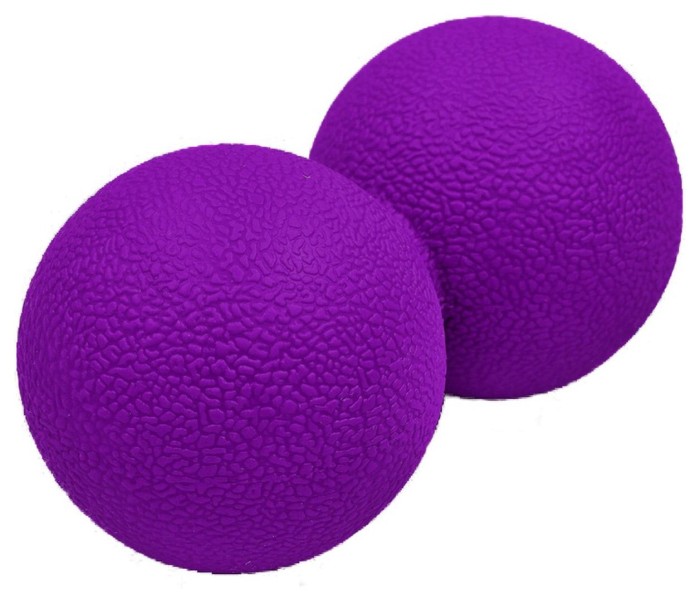 Масажний м'ячик EasyFit TPR подвійний 12х6 см синій, укр, укр