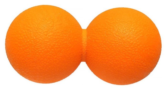 Масажний м'ячик EasyFit TPR подвійний 12х6 см синій, укр, укр