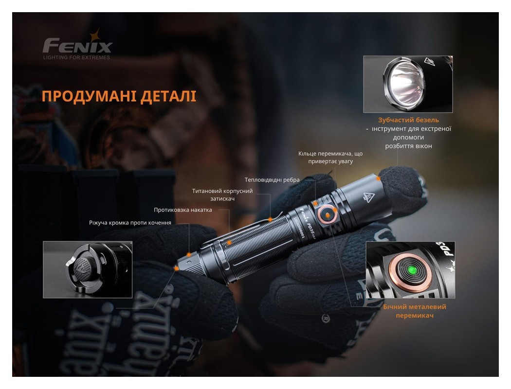Ліхтар ручний Fenix PD35 V3.0, укр, укр