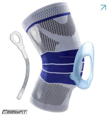 Бандаж (фиксатор) коленного сустава с ребрами жесткости и силиконовой вставкой. Размер M