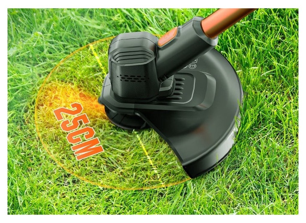 Акумуляторна газонокосарка тример Litheli, живлення від павербанку (УМБ Litheli Power Bank 10000 mAh, 45 W, 2А в комплекті)