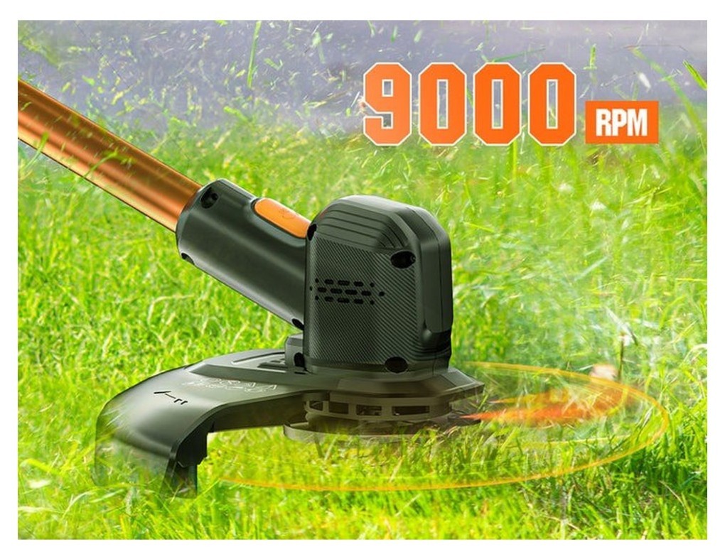 Акумуляторна газонокосарка тример Litheli, живлення від павербанку (УМБ Litheli Power Bank 10000 mAh, 45 W, 2А в комплекті), укр, укр