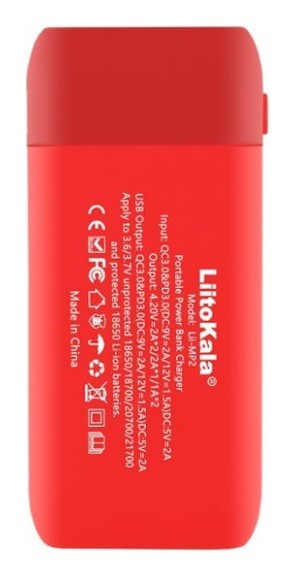 Зарядное устройство-павербанк LiitoKala Lii-MP2 на 2 канала для аккумуляторов, красный