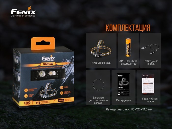 Фонарь налобный Fenix HM60R