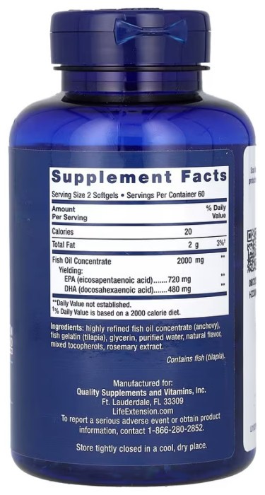 Mega EPA/DHA Omega-3 Fish Oil - 120 softgels
