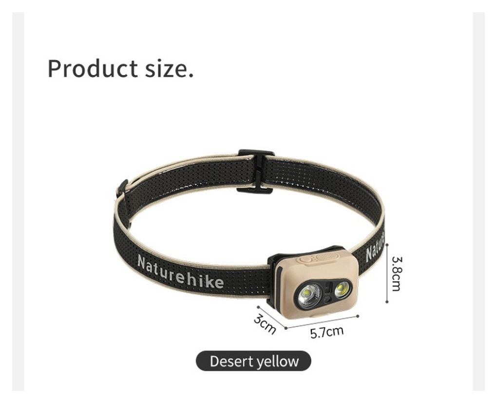 Ліхтар налобний Naturehike CNK2450ZM015, пісочний