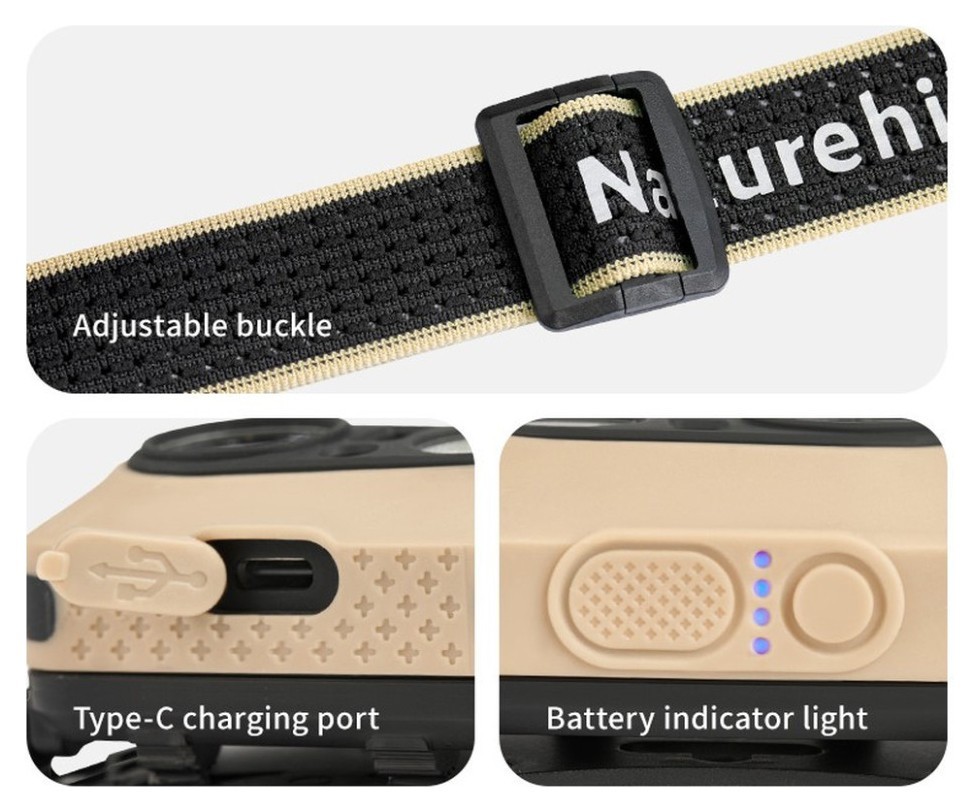 Ліхтар налобний Naturehike CNK2450ZM015, пісочний