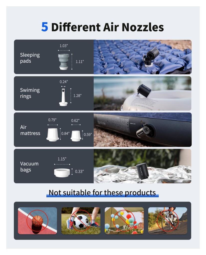 Кемпинговый насос Flextail Tiny Pump, черный