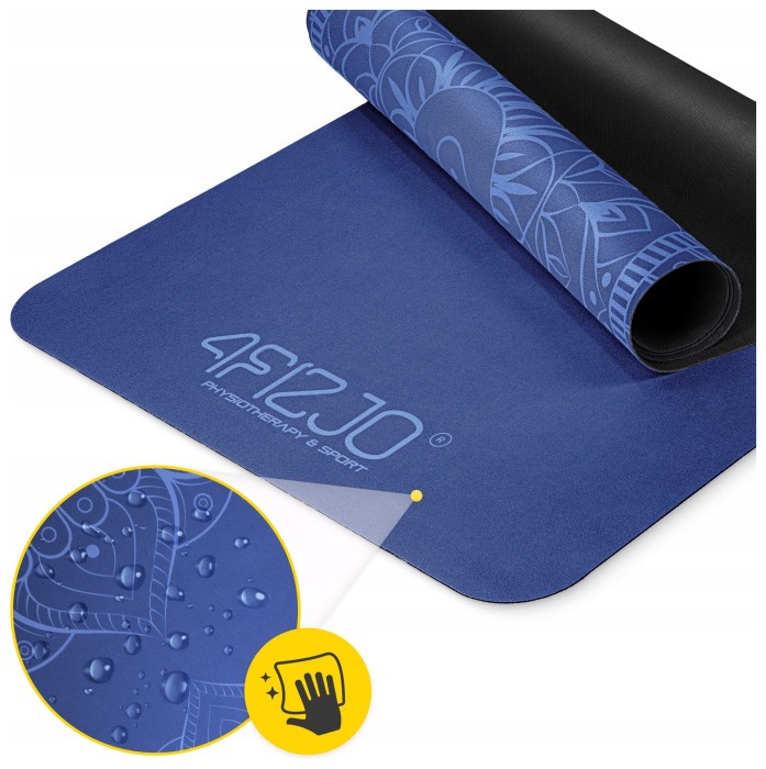 Коврик (мат) спортивный 4FIZJO замша 183 x 61 x 0.15 см для йоги и фитнеса Blue (P-5905973405713)