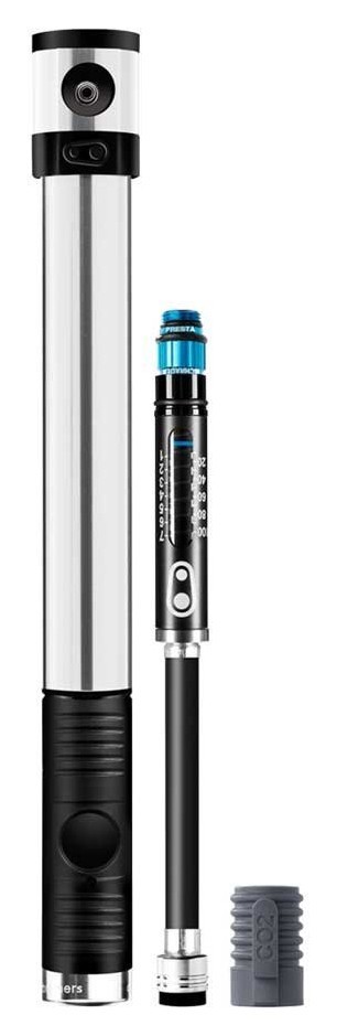 Насос для велосипеда Crankbrothers KLIC HV GAUGE+CO2 Silver (16117)