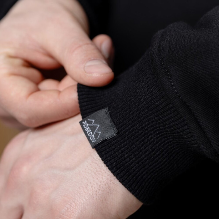 Свитшот Slavni оверсайз мужской черный, Свитшот Slavni Ample тринитка начес черный