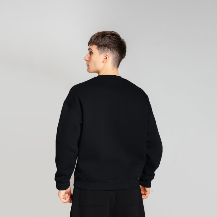 Свитшот Slavni оверсайз мужской черный, Свитшот Slavni Ample тринитка начес черный