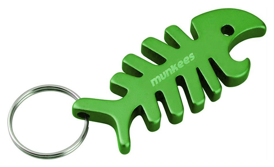 Munkees 3428 брелок-открывалка Fish Bone grass green