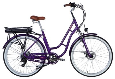 Велосипед з електроприводом 28" AL Dorozhnik eCORAL DD FR рама-19" 36B 12.5А*г 500Вт фіолетово-синій YS 750 2025