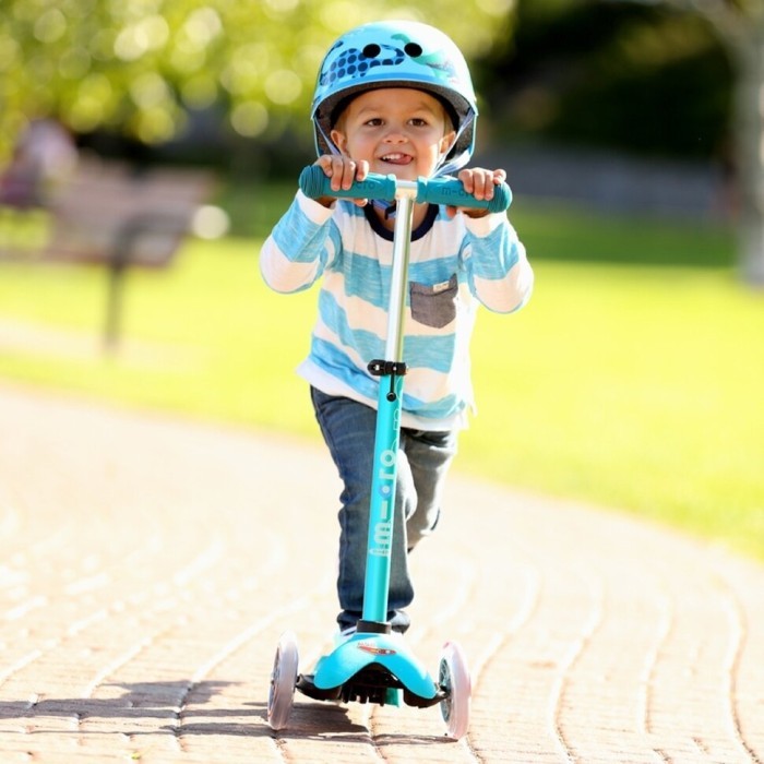 Самокат MICRO серії "Mini Deluxe" - АКВА (до 50 кг (kg), 3-х колісний), укр, укр