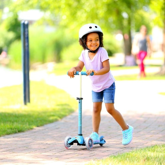 Самокат MICRO серії "Mini Deluxe" - АКВА (до 50 кг (kg), 3-х колісний), укр, укр