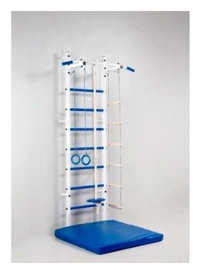 Дитяча шведська стінка Юніс + канат, драбинка та кільця