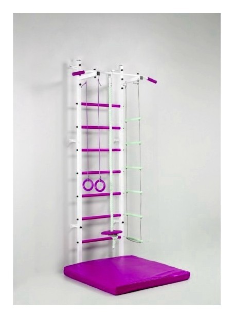 Дитяча шведська стінка Юніс + канат, драбинка та кільця