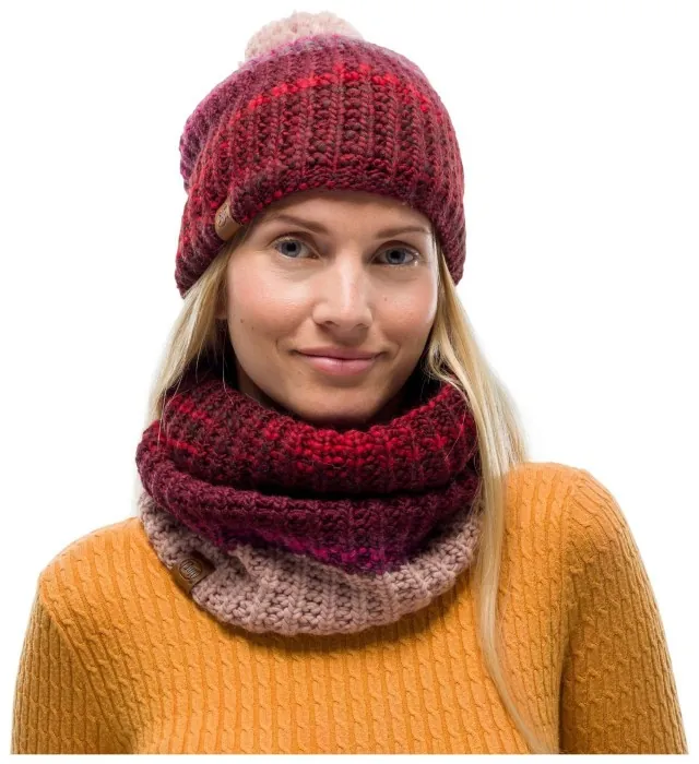 Шарф-труба Buff Knitted & Fleece Neckwarmer Alina, Maroon