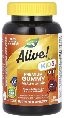 Alive! Premium Children's Gummy Multivitamin - 90 gummies Cherry, Orange Grape