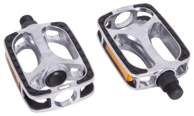 Педалі Алюмiнiй GINEYEA M-510 срiблястий з чорним для городских велосипедов
