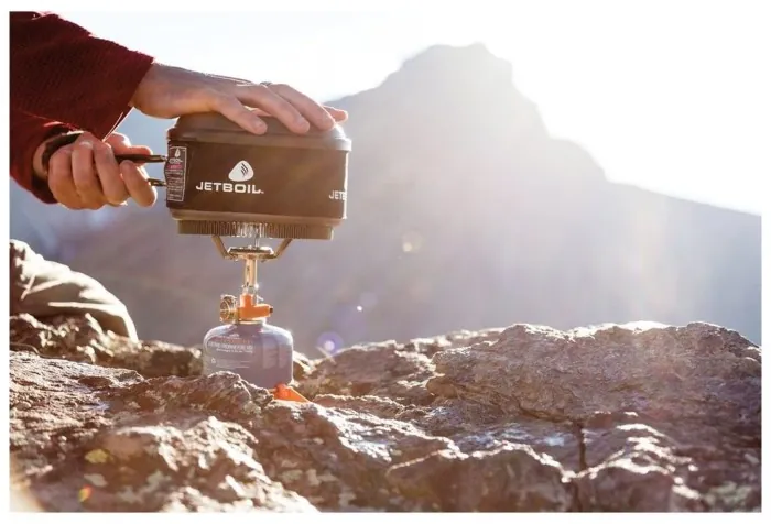 Газовий пальник з п'єзопідпалом туристичний Jetboil Mightymo Gray