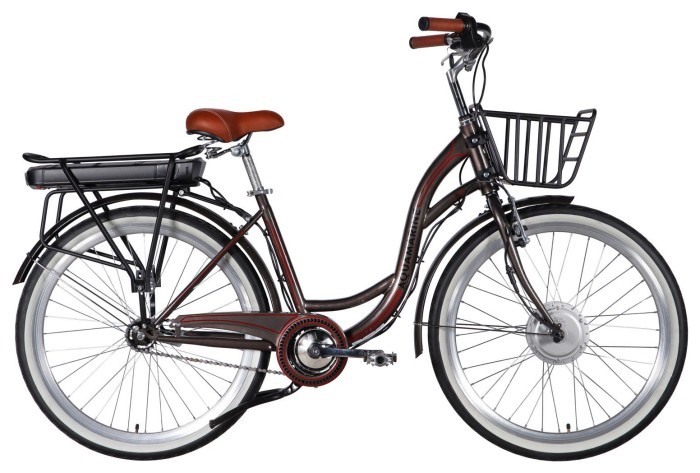 Велосипед уцененный с электроприводом 26" ST Dorozhnik eAQUAMARINE BH рама-17" 36B 13А*ч 500Вт серый YS 7810 с корзиной 2026