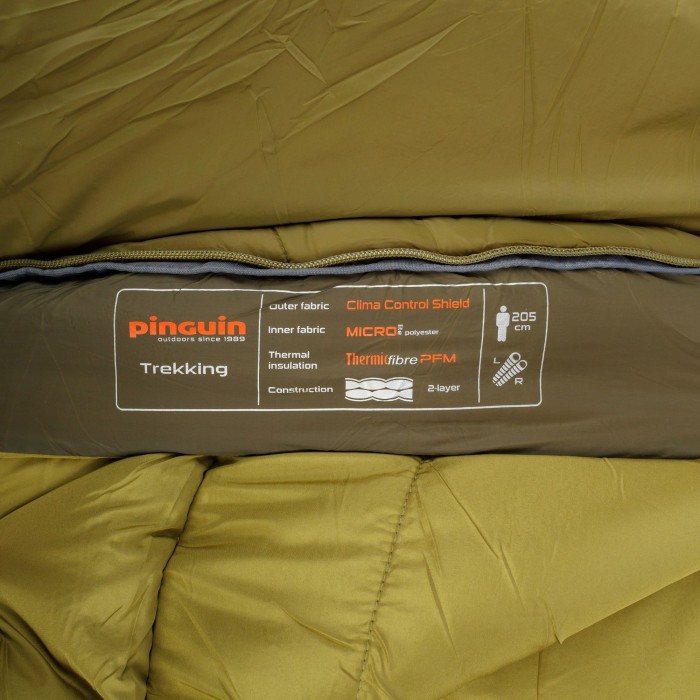 Спальный мешок Pinguin Trekking (1/-5°C), 205 см - Left Zip, Khaki (PNG 238549) 2020