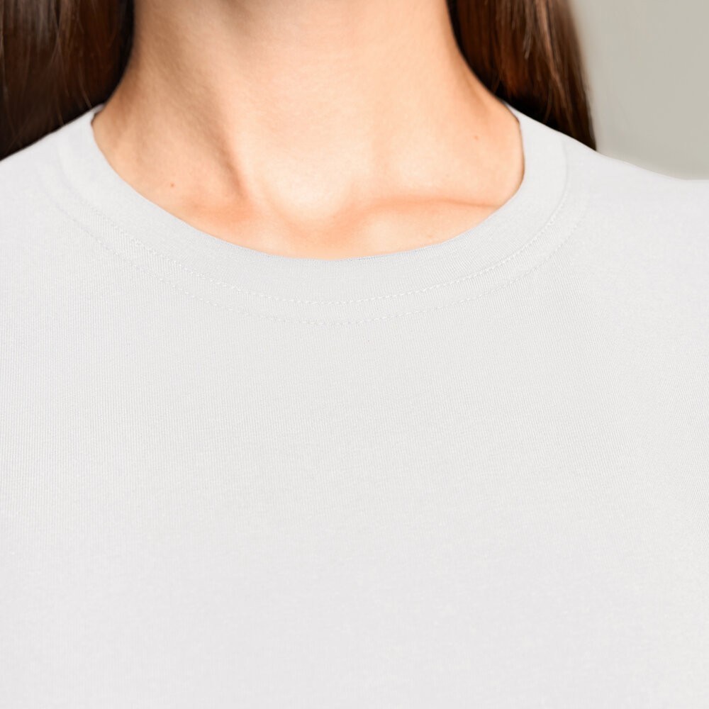 Белая базовая женская футболка Pobedov Freedom. Женская хлопковая футболка белая