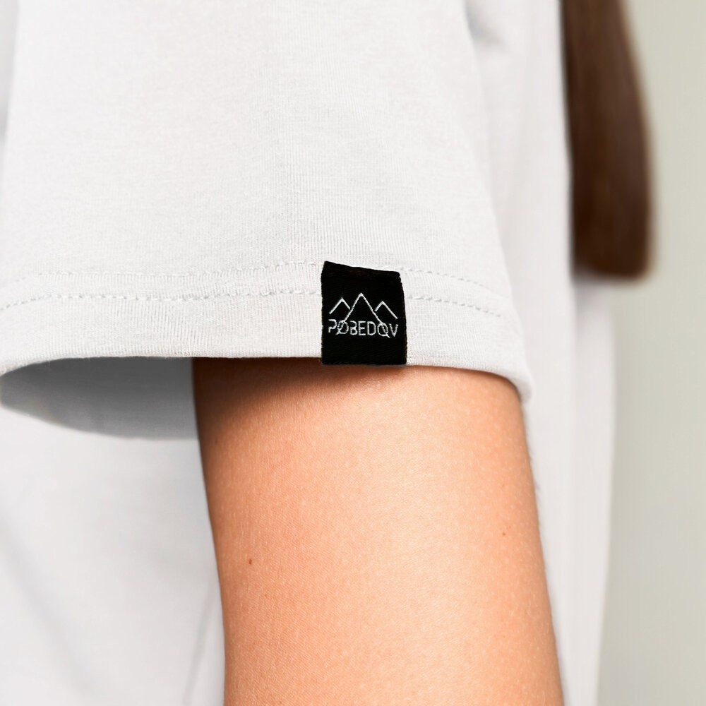 Белая базовая женская футболка Pobedov Freedom. Женская хлопковая футболка белая