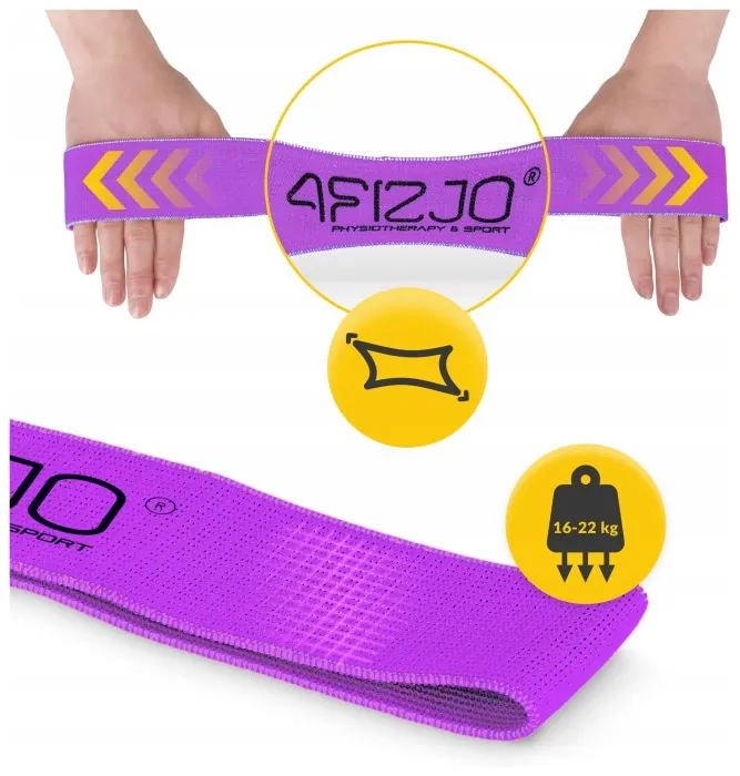 Резинка для фітнесу та спорту із тканини 4FIZJO Flex Band 16-22 кг Violet (P-5907739311696)